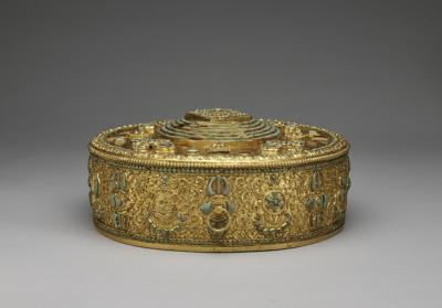 图片[2]-Gilt silver Mandala with turquoise inlay, Qing dynasty (1644-1911)-China Archive